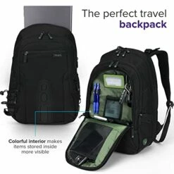 Targus Travel Laptop Backpack For 15.6 Inch Laptops, TSA Checkpoint-Friendly Carry On Travel Backpack For Women Men Business/College Laptop Bag For Work School Travel, Black (TBB013US) -LUGGAGE FACTORY Sales 41N6yeS4N1L