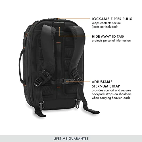 Briggs & Riley ZDX Convertible Backpack Duffel Carry-on, Black, Medium 19 Briggs & Riley ZDX Convertible Backpack Duffel Carry-on, Black, Medium - Image 17