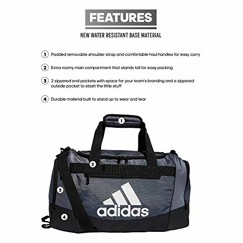 Adidas Defender 4 Small Duffel Bag, Team Onix Grey 11 Adidas Defender 4 Small Duffel Bag, Team Onix Grey - Image 9