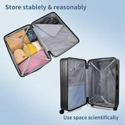 TydeCkare 20 Inch Carrry On Luggage With Front Zipper Pocket, 45L, Lightweight ABS+PC Hardshell Suitcase With TSA Lock & Spinner Silent Wheels, Convenient For Business Trips, Black -LUGGAGE FACTORY Sales 41P5UZnFcvL