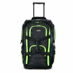 Olympia 8 Pocket Rolling Duffel Bag, Black/Lime, 22 Inch 8 Olympia 8 Pocket Rolling Duffel Bag, Black/Lime, 22 Inch -LUGGAGE FACTORY Sales 41Q Q efFBL