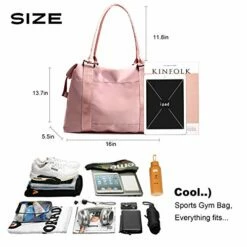 PlasMaller Travel Bag Carry On Sports Gym Duffel Luggage Shoulder Pack For Women (Pink) -LUGGAGE FACTORY Sales 41S zzUzN8L