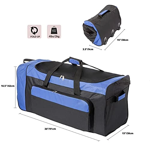 Jetstream Foldable 145L Duffle Bag With Triple Inline Wheels - Large Collapsible Duffel For Camping & Travel 9 Jetstream Foldable 145L Duffle Bag With Triple Inline Wheels - Large Collapsible Duffel For Camping & Travel - Image 7