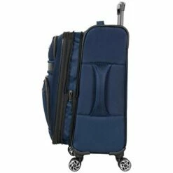 Kenneth Cole Reaction Rugged Roamer Luggage Collection Lightweight Softside Expandable 8-Wheel Spinner Travel Suitcase Bag, Navy, 20-inch Carry-On -LUGGAGE FACTORY Sales 41V72ZynOqL
