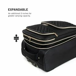 Kenneth Cole Reaction Women's Chelsea Luggage Chevron Softside 8-Wheel Spinner Expandable Suitcase Collection, Black, 20-Inch Carry On -LUGGAGE FACTORY Sales 41VrAbpmyhL 03845cbb 7dd5 4ce9 ac6b 1ab3cd19299c