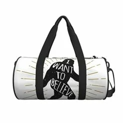 Fredeulva I Want To Believe Duffel Bag Canvas Shoulder Round Gym Sports Travel Weekender Bags For Man Women -LUGGAGE FACTORY Sales 41XS4vCwo4L