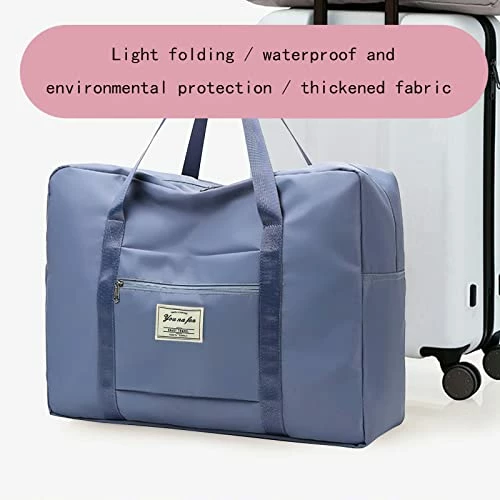 Portable Travel Duffel Bag, Large Capacity Foldable Tote Shoulder Bag, Lightweight Waterproof Carry On Luggage Sport Gym Bag (Light Blue) 8 Portable Travel Duffel Bag, Large Capacity Foldable Tote Shoulder Bag, Lightweight Waterproof Carry On Luggage Sport Gym Bag (Light Blue) - Image 6