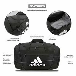 Adidas Defender III Medium Duffel Bag, Black/White -LUGGAGE FACTORY Sales 41ZUZQUH7rL