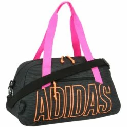Adidas Graphic Duffel Bag, Canvas Black/Screaming Orange/Screaming Pink, One Size