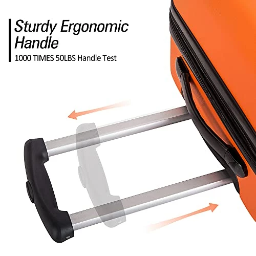 Expandable 3 Piece Luggage Sets Hardside Durable Suitcase With Spinner Wheels TSA Lock, 3 Pcs Carry On Case Travel Home Outdoor School Lightweight Trolley Case ( 20" 24" 28" Orange) 5 Expandable 3 Piece Luggage Sets Hardside Durable Suitcase With Spinner Wheels TSA Lock, 3 Pcs Carry On Case Travel Home Outdoor School Lightweight Trolley Case ( 20" 24" 28" Orange) - Image 3