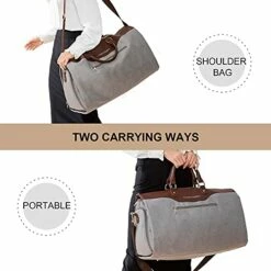 Convertible Garment Bag With Shoulder Strap, Travel Weekender Overnight Carry On Garment Duffel Bag For Women With Shoes Compartment - 2 In 1 Hanging Suitcase Suit Travel Bags -LUGGAGE FACTORY Sales 41a86dMrF5S