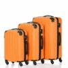 SSLine 3 Piece Luggage Sets Hardshell Spinner Luggages Swivel Wheels Suitcase Portable Rolling Trolley Case - 20" 24" 28" Spinner Suitcases Orange -LUGGAGE FACTORY Sales 41aqpLJR5vL