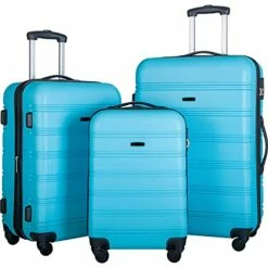 Expandable 3 Piece Luggage Sets Hardside Durable Suitcase With Spinner Wheels TSA Lock, 3 Pcs Carry On Case Travel Home Outdoor School Lightweight Trolley Case ( 20" 24" 28" Blue) -LUGGAGE FACTORY Sales 41cpXNdBzvS
