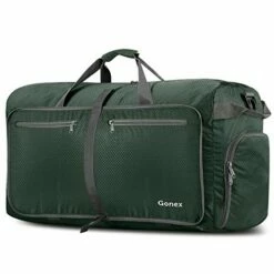 Gonex 100L Foldable Travel Duffel Bag For Luggage Gym Sports, Lightweight Travel Bag With Big Capacity, Water Repellent (Dark Green)