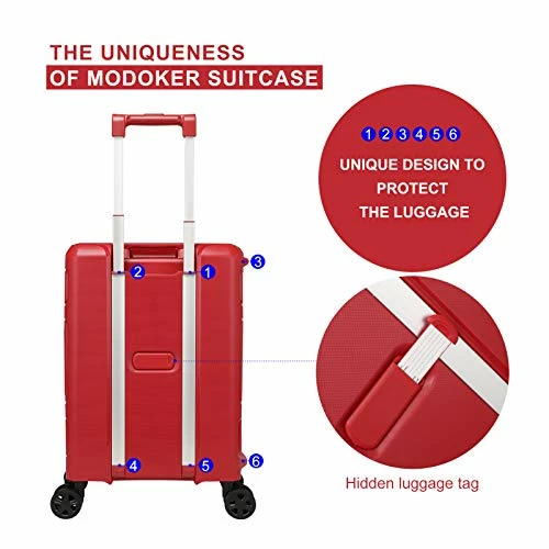 Hardside Spinner Wheel Luggage, Carry-On Travel Suitcase 20" 5 Hardside Spinner Wheel Luggage, Carry-On Travel Suitcase 20" - Image 3