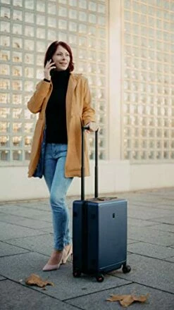 LEVEL8 Elegance Matte Carry-On Luggage, 20” Hardside Suitcase, Lightweight PC Matte Hardshell Spinner Trolley For Luggage, TSA Approved Cabin Luggage With 8 Spinner Wheels-Navy Blue, 20-Inch Carry-On -LUGGAGE FACTORY Sales 41fPf6rFvoL