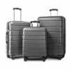 SSLine 3 Piece ABS Luggage Sets With Spinner Wheels,Expandable Suitcase Luggage Lightweight With TSA Lock,Hard Shell Spinner Carry On Suitcase (20 24 28 Inch) (Type-3, Gray)