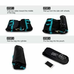 REDCAMP 85L Foldable Duffle Bag With Wheels 26", 1680D Oxford Collapsible Large Duffel Bag With Rollers For Camping Travel Gear, Black 17 REDCAMP 85L Foldable Duffle Bag With Wheels 26", 1680D Oxford Collapsible Large Duffel Bag With Rollers For Camping Travel Gear, Black -LUGGAGE FACTORY Sales 41gUSS8wVIL