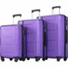 Expandable ABS Durable Suitcase 3 Piece Luggage Sets Lightweight With Double Wheels TSA Lock Spinner, Unisex Adults Teens Home Outddor Carry On Luggage (Purple 20/24/28 Inch) -LUGGAGE FACTORY Sales 41gWaoQwD7S