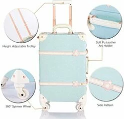 COTRUNKAGE 24 Inch Large Vintage Luggage Set 2 Pieces Rolling Suitcases For Women (13" & 24", Sky Blue) 11 COTRUNKAGE 24 Inch Large Vintage Luggage Set 2 Pieces Rolling Suitcases For Women (13" & 24", Sky Blue) -LUGGAGE FACTORY Sales 41gm iIxIAL