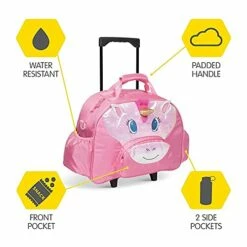 Bixbee Kids Rolling Suitcase And Backpack Set, Shark Luggage For Girls & Boys With Wheels, Telescoping Handle, Adjustable Straps And Pockets - Carry On Bag & Backpack For Airport & Travel Set Of 2 -LUGGAGE FACTORY Sales 41j99HUslUS