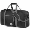 28" Foldable Duffle Bag 120L For Travel Gym Sports Lightweight Luggage Duffel By WANDF (28 Inches (80 Liter), Black 28'')