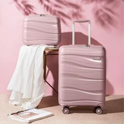 Melalenia Luggage Carry On Suitcase, PP Material Suitcase With Spinner Wheels,TSA Luggage Locks 22x14x9 Airline Approved (Nude Pink) 15 Melalenia Luggage Carry On Suitcase, PP Material Suitcase With Spinner Wheels,TSA Luggage Locks 22x14x9 Airline Approved (Nude Pink) -LUGGAGE FACTORY Sales 41kEA5IcscL