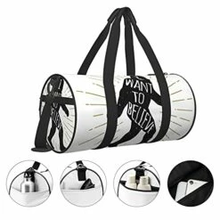 Fredeulva I Want To Believe Duffel Bag Canvas Shoulder Round Gym Sports Travel Weekender Bags For Man Women -LUGGAGE FACTORY Sales 41kNB3xx eL