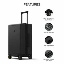 LEVEL8 Elegance Matte Carry-On Luggage, 20” Hardside Suitcase, Lightweight PC Matte Hardcase Spinner Trolley For Luggage, TSA Approved Cabin Luggage With 8 Spinner Wheels- Black, 20-Inch Carry-On 17 LEVEL8 Elegance Matte Carry-On Luggage, 20” Hardside Suitcase, Lightweight PC Matte Hardcase Spinner Trolley For Luggage, TSA Approved Cabin Luggage With 8 Spinner Wheels- Black, 20-Inch Carry-On -LUGGAGE FACTORY Sales 41lmPGysCQL
