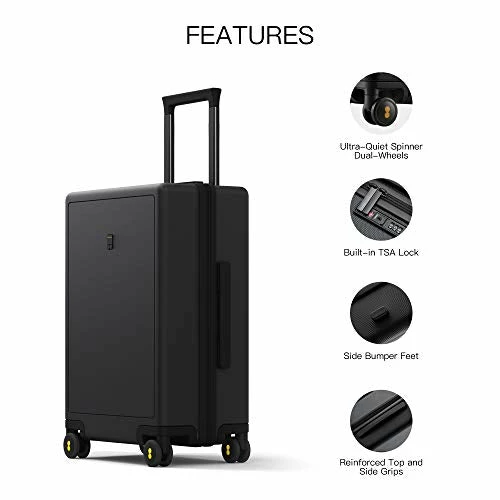 LEVEL8 Elegance Matte Carry-On Luggage, 20” Hardside Suitcase, Lightweight PC Matte Hardcase Spinner Trolley For Luggage, TSA Approved Cabin Luggage With 8 Spinner Wheels- Black, 20-Inch Carry-On 9 LEVEL8 Elegance Matte Carry-On Luggage, 20” Hardside Suitcase, Lightweight PC Matte Hardcase Spinner Trolley For Luggage, TSA Approved Cabin Luggage With 8 Spinner Wheels- Black, 20-Inch Carry-On - Image 7