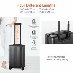 NINETYGO Carry On Luggage With Spinner Wheels, 22x14x9 Luggage, 100% PC Lightweight Hardside Suitcase With TSA Lock (20-inch Black) -LUGGAGE FACTORY Sales 41luS7IPP4L