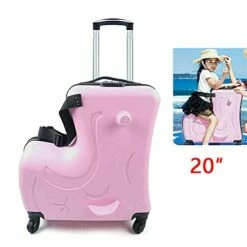 Fetcoi 20" Travel Luggage Rolling Suitcase Ride On Cartoon Luggage ABS+PU Unisex Case Pink -LUGGAGE FACTORY Sales 41naUrJ6QkS