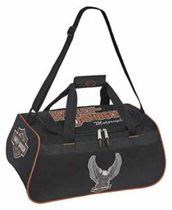 Harley Davidson Harley-Davidson Winged Eagle B&S Sports Duffel Bag W/Adjustable Strap - Black