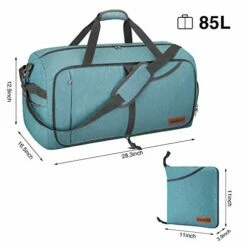 Canway 85L Travel Duffel Bag, Foldable Weekender Bag With Shoes Compartment For Men Women Water-proof & Tear Resistant (Mint Green, 85L) -LUGGAGE FACTORY Sales 41oPsOr hjL