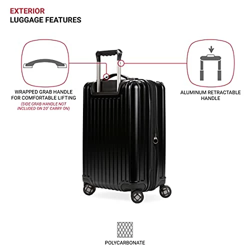SwissGear 7910 Hardside Expandable Spinner Wheel Luggage With TSA Lock And USB, Black, Carry-On 20-Inch 10 SwissGear 7910 Hardside Expandable Spinner Wheel Luggage With TSA Lock And USB, Black, Carry-On 20-Inch - Image 8