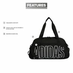 Adidas Graphic Duffel Bag, Black/White, One Size -LUGGAGE FACTORY Sales 41pfwchGSSS