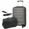 Large Capacity Maximum Allowance 22x14x9 Built-in TSA Airline Approved Delta United Southwest Carry On Luggage Trolley Rolling Suitcase Body Size 19.3x14x9in | Small Hard Shell Underseat Bag 16x10x8in -LUGGAGE FACTORY Sales 41qQZKQYxXL