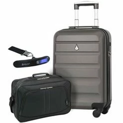 Large Capacity Maximum Allowance 22x14x9 Built-in TSA Airline Approved Delta United Southwest Carry On Luggage Trolley Rolling Suitcase Body Size 19.3x14x9in | Small Hard Shell Underseat Bag 16x10x8in