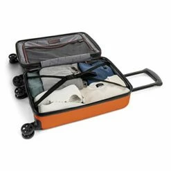 Bugatti Swiss Mobility - LGA Collection - 3 Piece Luggage Set, Lightweight And Resistant Hardside Equipped With Double 360 Degree Spinner Wheels - Made Of ABS Material - Orange -LUGGAGE FACTORY Sales 41rMMF7W8mL