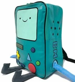 Adventure Time With Finn And Jake Backpack CN BMO Schoolbag Beemo Be More Cartoon Robot High-grade PU Green -LUGGAGE FACTORY Sales 41rTQqu87tL