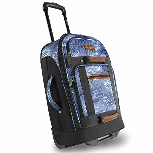 ORIGINAL PENGUIN Luggage 21" Rolling Duffel Bag, Blue Palm Tree, One Size 4 ORIGINAL PENGUIN Luggage 21" Rolling Duffel Bag, Blue Palm Tree, One Size - Image 2