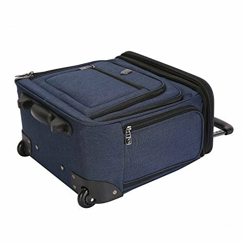 Travelers Club Luggage 16" Top Expandable Rolling Underseater W/USB Port, Blue Suitcase, Carry-On, Navy 5 Travelers Club Luggage 16" Top Expandable Rolling Underseater W/USB Port, Blue Suitcase, Carry-On, Navy - Image 3