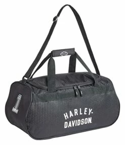 Harley Davidson Harley-Davidson Off-White #1 Logo Sports Duffel Bag W/Shoulder Strap - Black