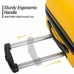 Expandable 3 Piece Luggage Sets Hardside Durable Suitcase With Spinner Wheels TSA Lock, 3 Pcs Carry On Case Travel Home Outdoor School Lightweight Trolley Case ( 20" 24" 28" Yellow) -LUGGAGE FACTORY Sales 41uLjaSzrPS