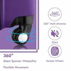 Goplus 20" ABS Carry On Luggage Expandable Hardside Travel Bag Trolley Rolling Suitcase GLOBALWAY (Purple) -LUGGAGE FACTORY Sales 41vJBS St5L