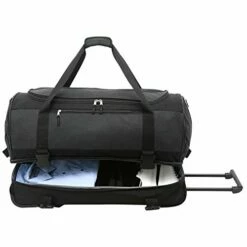 Travelers Club Pinnacle Travel Rolling Duffel Bag, Dark Grey, Checked-Large 30-Inch -LUGGAGE FACTORY Sales 41w7heJVUbL