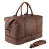 Leather Travel Bag With Shoe Pouch,Weekender Overnight Bag Waterproof Leather Large Carry On Bag Travel Tote Duffel Bag For Men Or Women 1 Leather Travel Bag With Shoe Pouch,Weekender Overnight Bag Waterproof Leather Large Carry On Bag Travel Tote Duffel Bag For Men Or Women -LUGGAGE FACTORY Sales 41wHsNumT8L