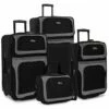 U.S. Traveler New Yorker Lightweight Softside Expandable Travel Rolling Luggage Set, Black/Grey, 4-Piece (15/21/25/29) -LUGGAGE FACTORY Sales 41w qUhiGTL