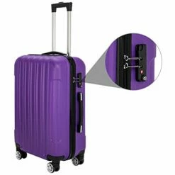 SSLine 3-in-1 Multifunctional Suitcase Luggage Set Large Capacity Traveling Storage ABS Expandable Spinner Hardside Suitcase Lightweight 4 Wheel Portable Travel Bag 20" / 24" / 28" Purple -LUGGAGE FACTORY Sales 41xa8q0EmsL
