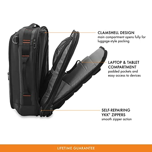 Briggs & Riley ZDX Convertible Backpack Duffel Carry-on, Black, Medium 20 Briggs & Riley ZDX Convertible Backpack Duffel Carry-on, Black, Medium - Image 18